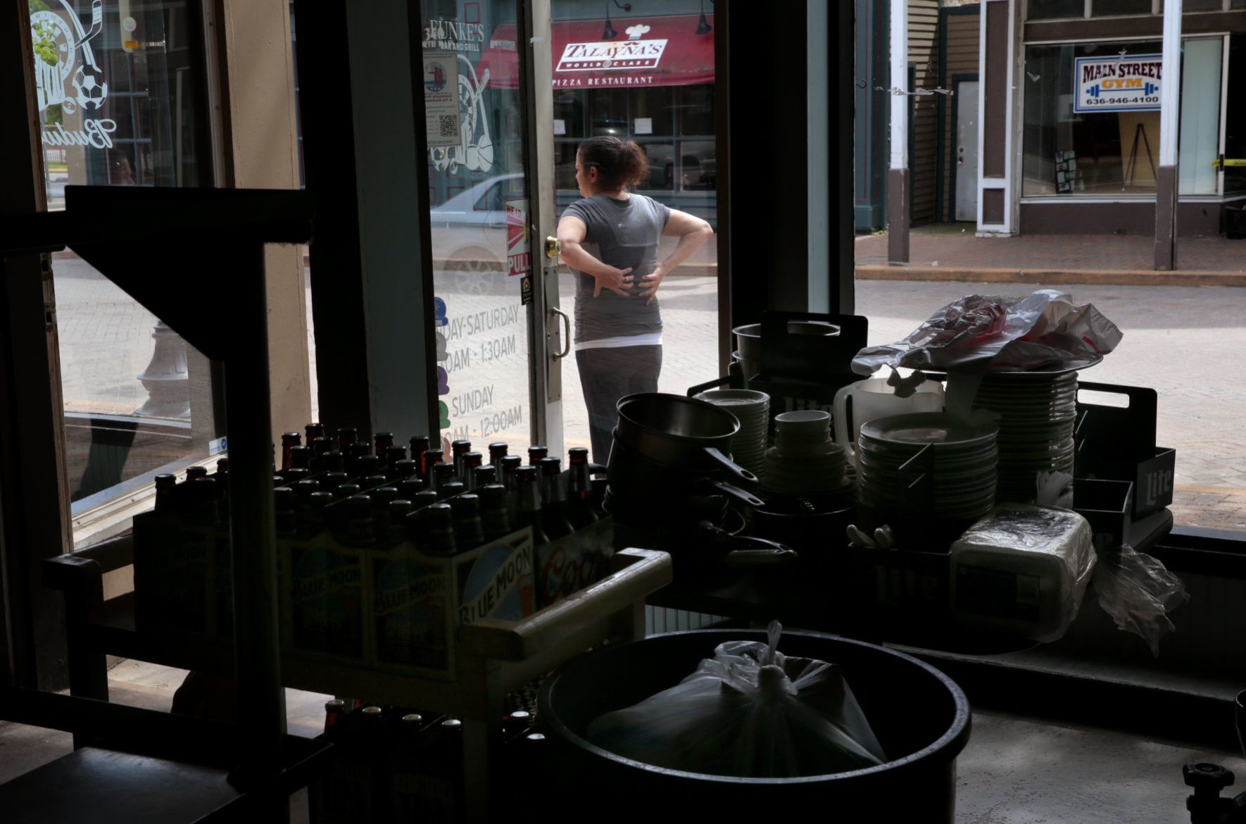 Funke's Bar and Grill shutters in historic St. Charles